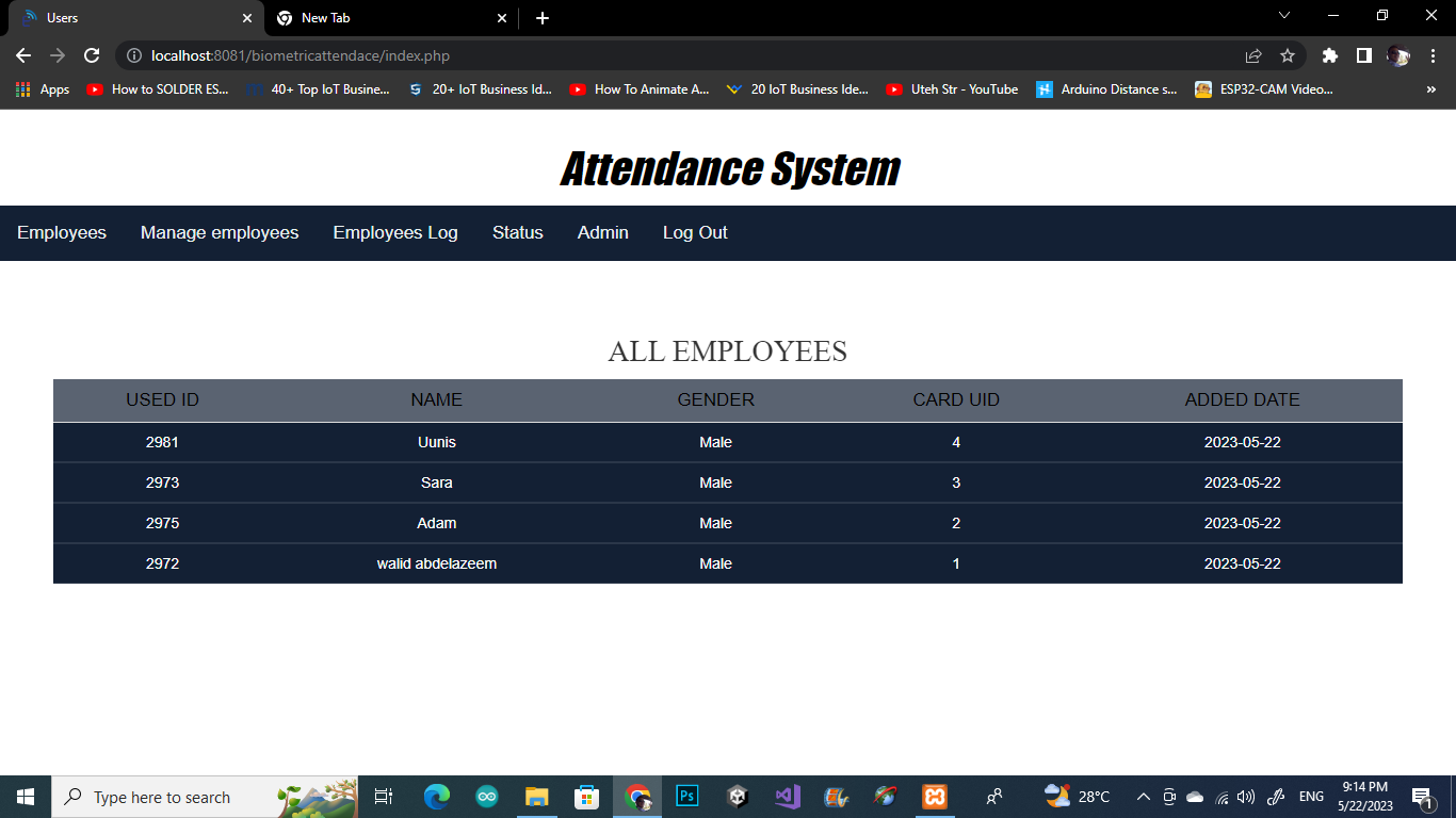 Unlimited employee attendance system